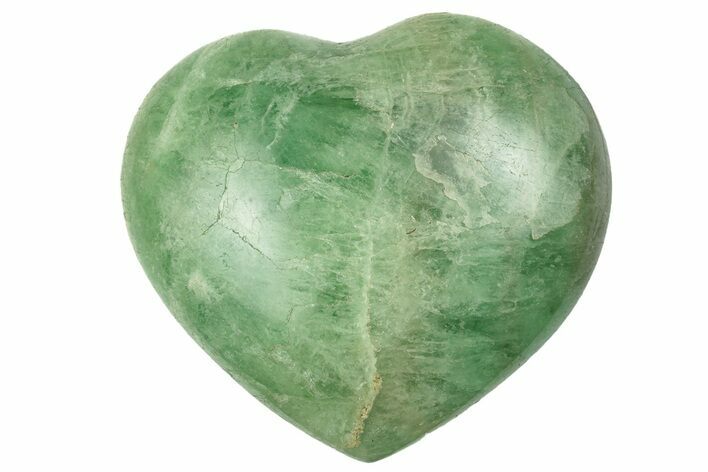 Polished Fluorescent Green Fluorite Heart - Madagascar #256177
